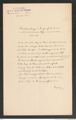 k.k. naturhistorisches Hofmuseum, Intendanzakten 1885-1896 (Hauer), Aktenzahl Z.235/1891, Seite 1